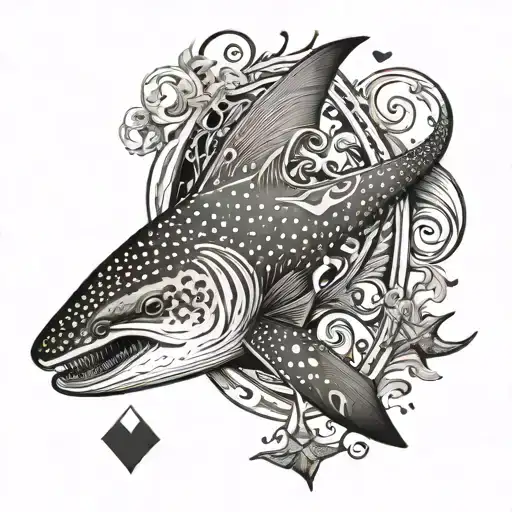 Ace Of Hearts With A Whale Shark In The Middle