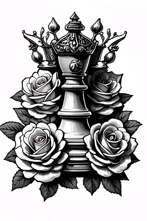 Chess King Piece With Rosery Wrapped Around The Hand