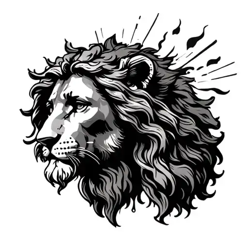 Jesus Christ And A Lion Head Emerging