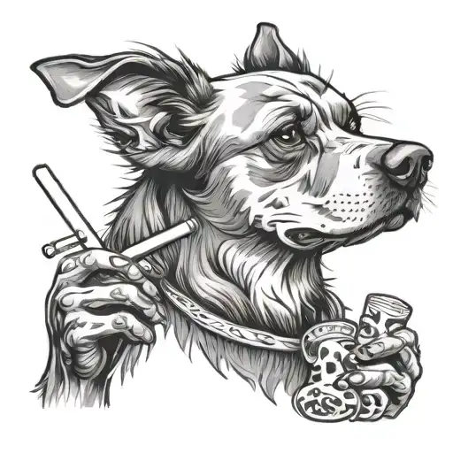 Stoner Dog Smoking Joint