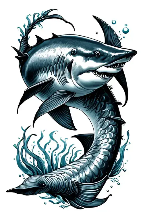Pisces Tattoo But With Sharks Swimming