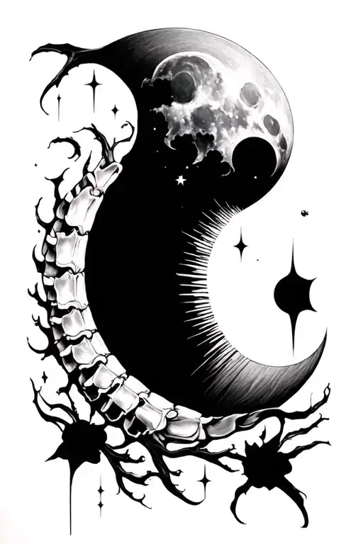 Moon Phase Design Spine
