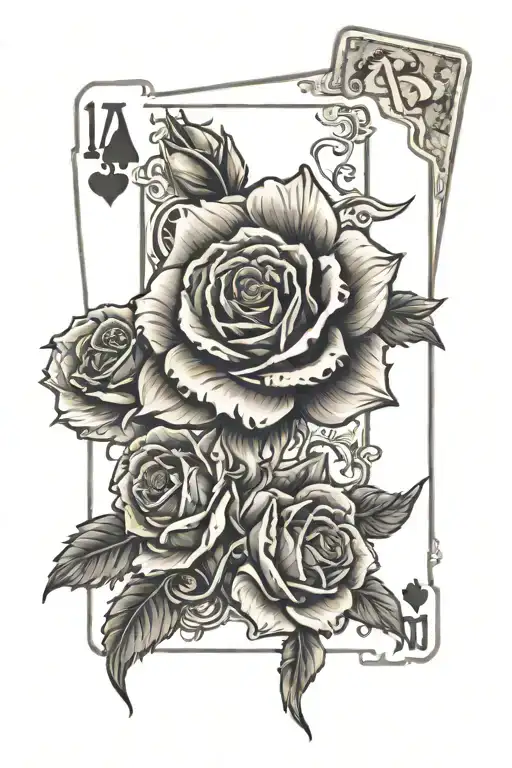 Flowers With A Cattle Tag And Playing Cards Westen Country Outlaw