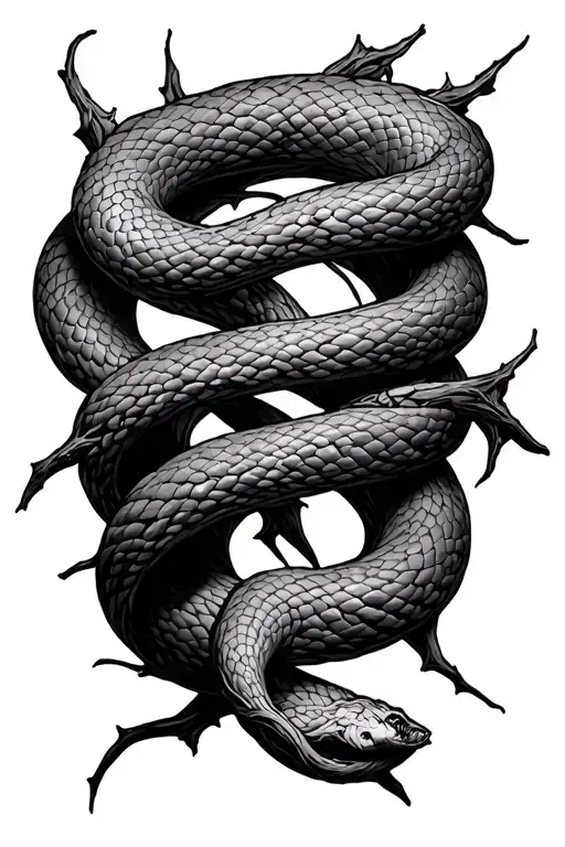 Jesus Thorn Vine Wrapping Like A Snake Coiling