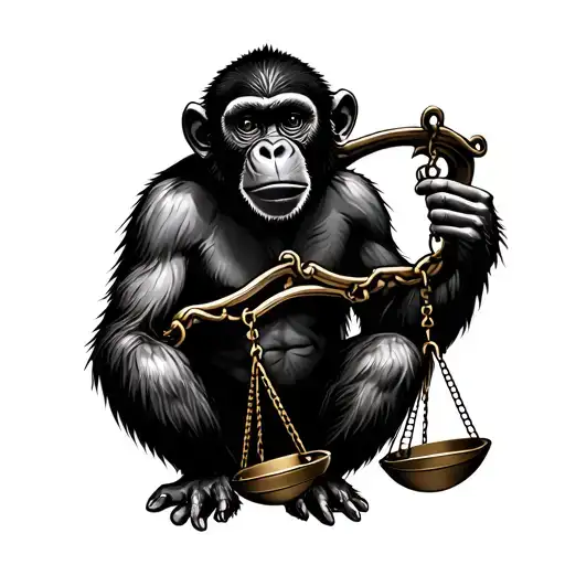 Monkey Holding Scales