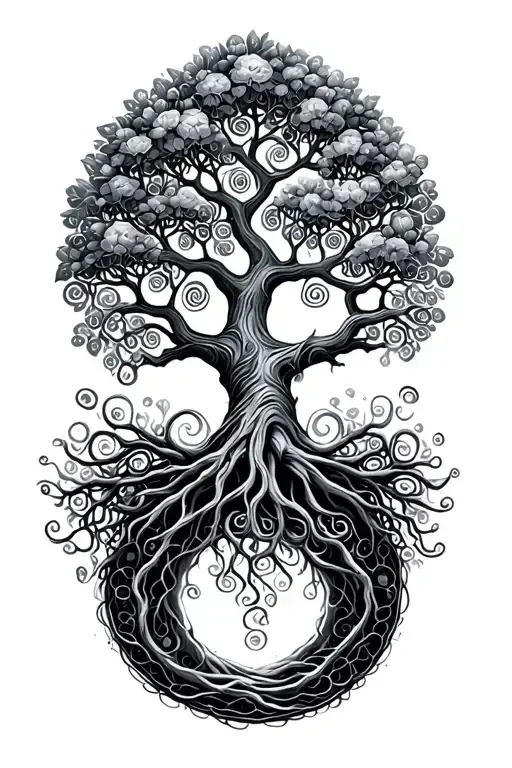 Tree Of Life With Fibinachi Spirals For Branshes
