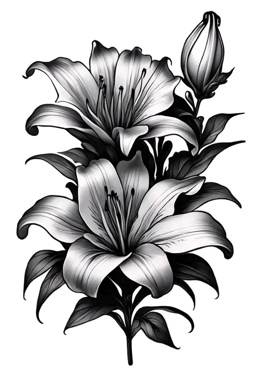 Lily Flower Intertwined