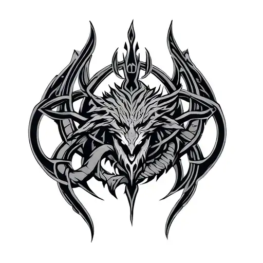 Loki And Nordic Mythology Symbols And Jormungand Celtic Style Shape