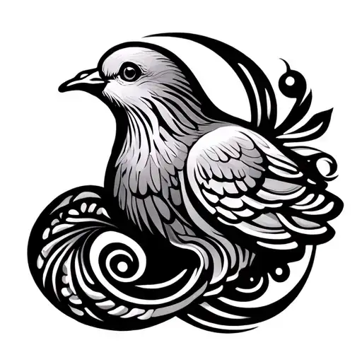 Dove With Filligree Pattern