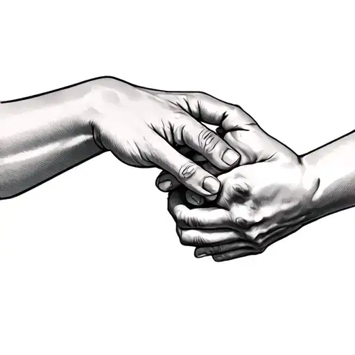 Mother Son Holding Hands