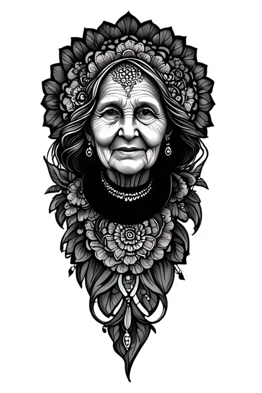 Grandmother In Life Com Mandala