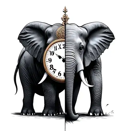 Half Elephant And Half Clock