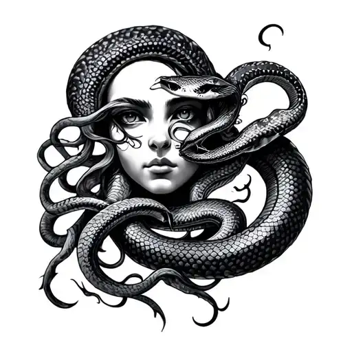 Medusa Name With Snake Wrapped