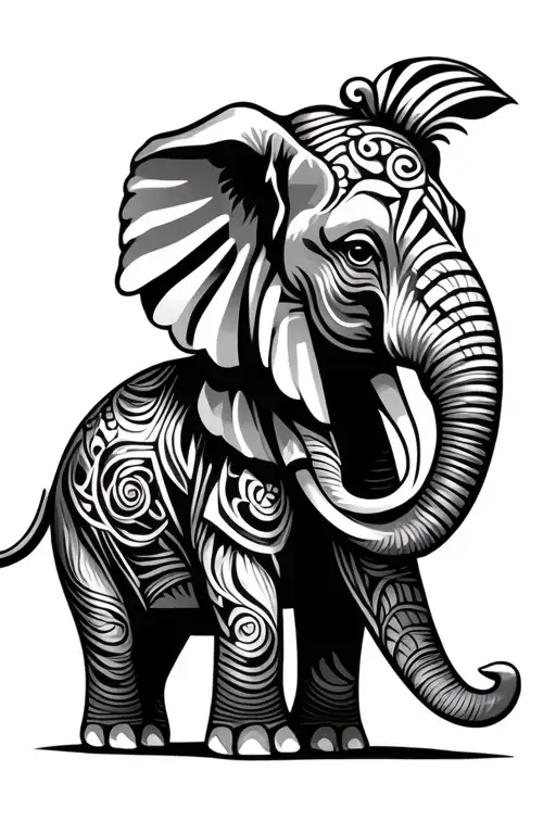 Elephant Geometric Design