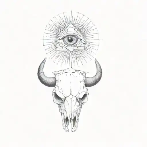 A Bull Skull And An All Seeing Eye Surrounded
