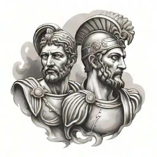 Roman Emperors Augusto And Aureliano Military Style
