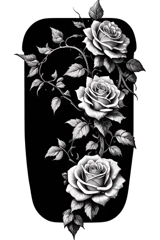 Stone Roman Numerals Roses Vines Growing