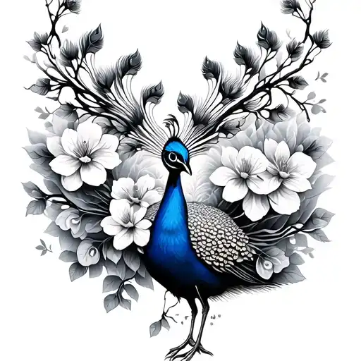 Peacock Waves Cherry Blossom