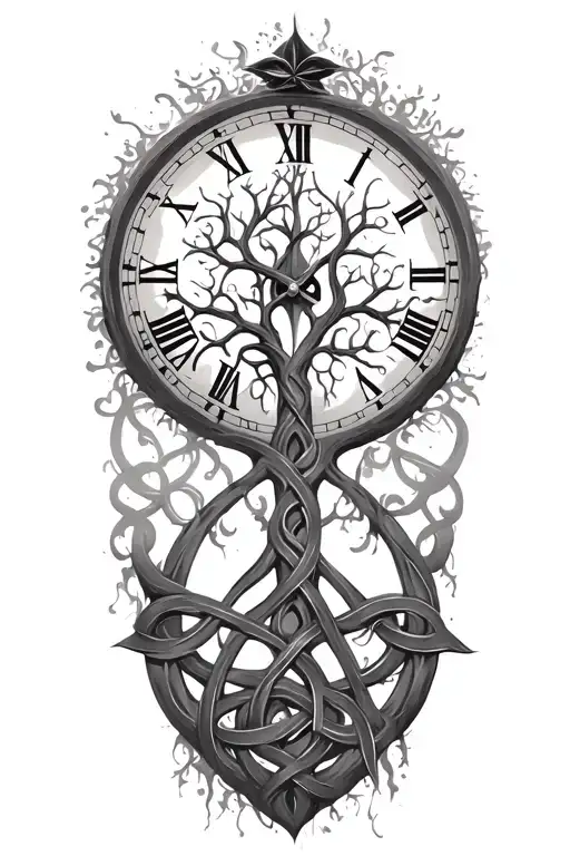 Celtic Tree Of Life Clock Surrounded By Celtic Knot