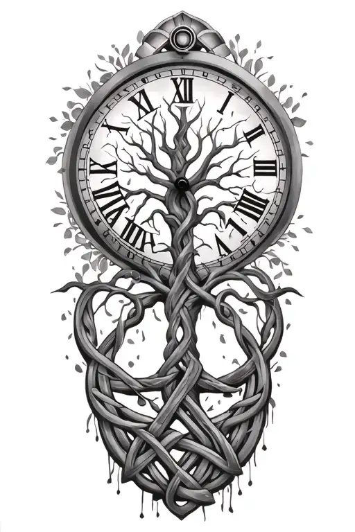 Celtic Tree Of Life Clock Surrounded By Celtic Knot