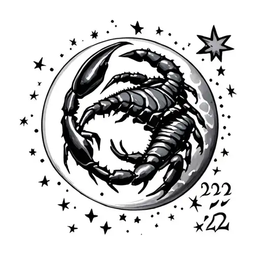 Scorpion Numbers 222 Moon Surrounded Stars