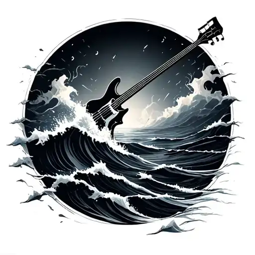 A Minimalistic Music Key With Something That Symbelyzes The Ocean