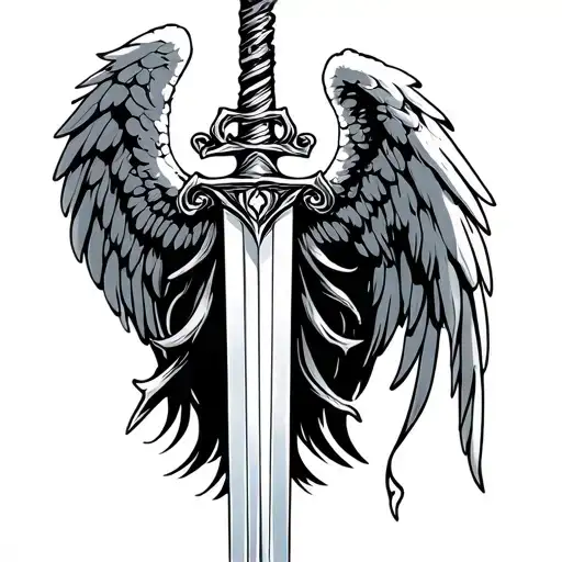 Angel Wings And Sword