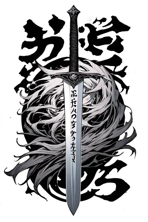 Ichigo Sword With Arise Written In Japanese