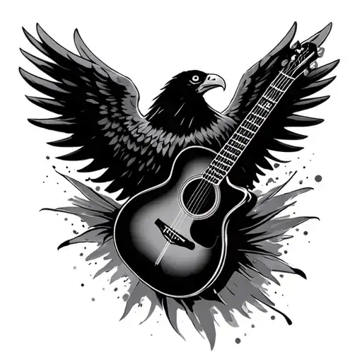Acoustic Guitar Eagle Wings