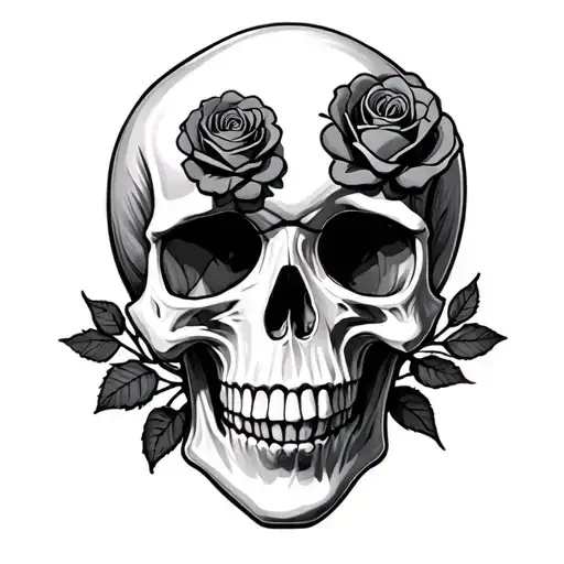 Skull With Roses