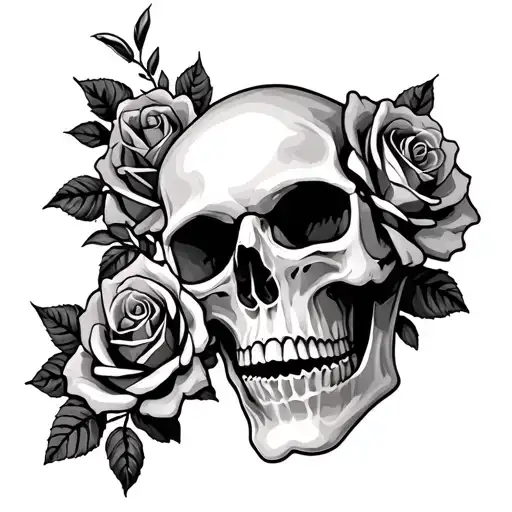Skull With Roses