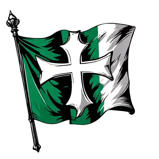 Irish Flag And Cross
