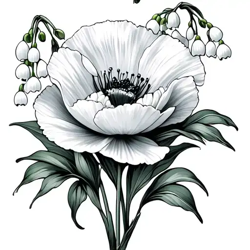 Lily Of The Valley With Carnation With Poppy Flower