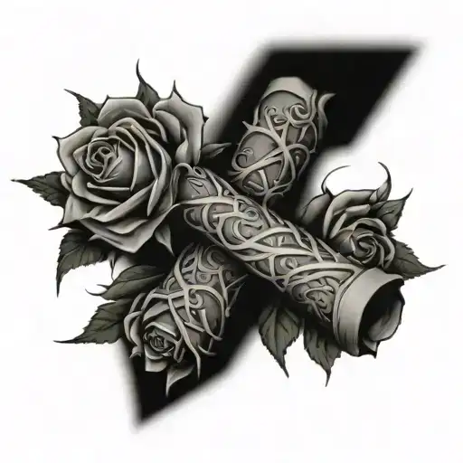 Thorns Wrapped Around Arm Sleeve With Bible Quote