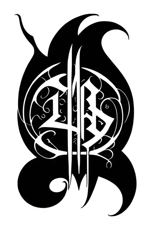 Gothic Lettering Tattoo Design