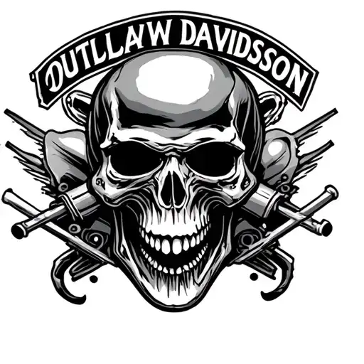 Outlaw Skull 13 Incorporated Harley Davidson Motorcycle