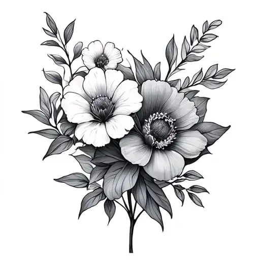 April And July Birth Flowers Intertwined