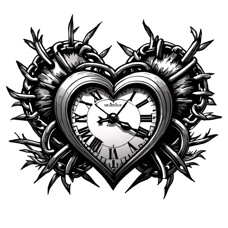 Heart Clock Chained