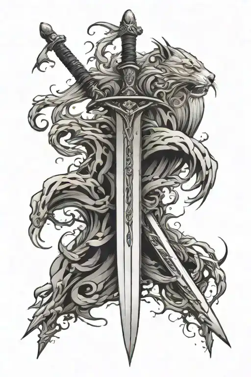 Long Straight Sword On Ground Only