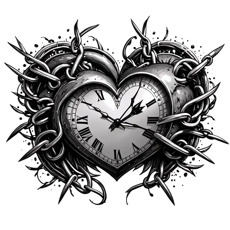 Heart Clock Chained