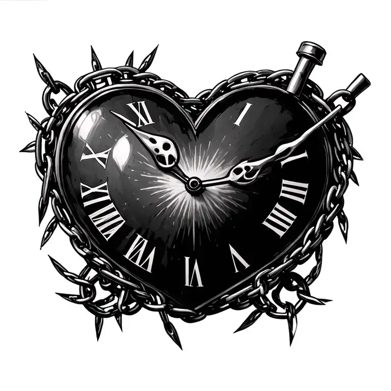 Heart Clock Chained