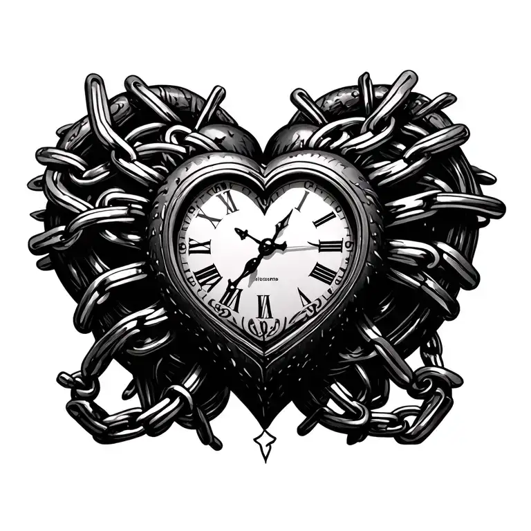Heart Clock Chained