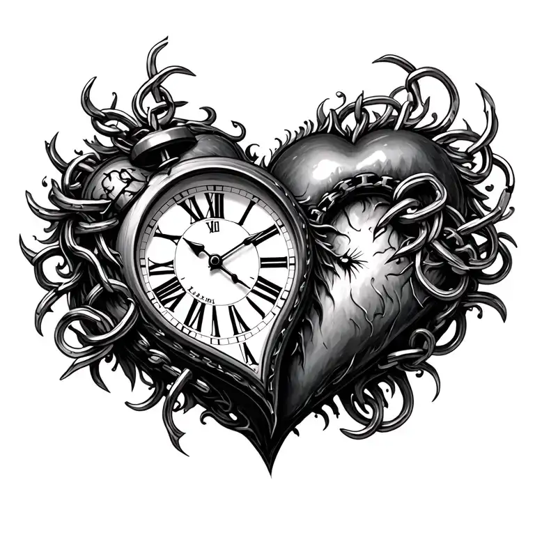 Heart Clock Chained