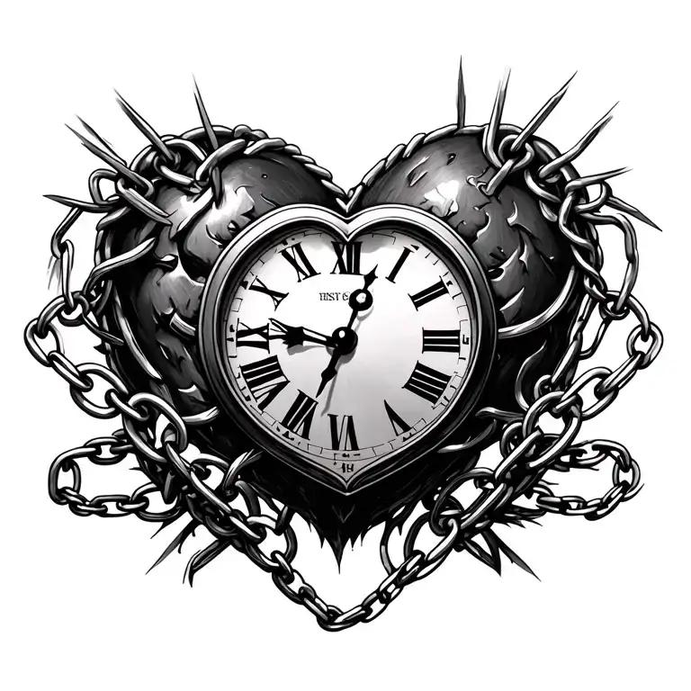 Heart Clock Chained
