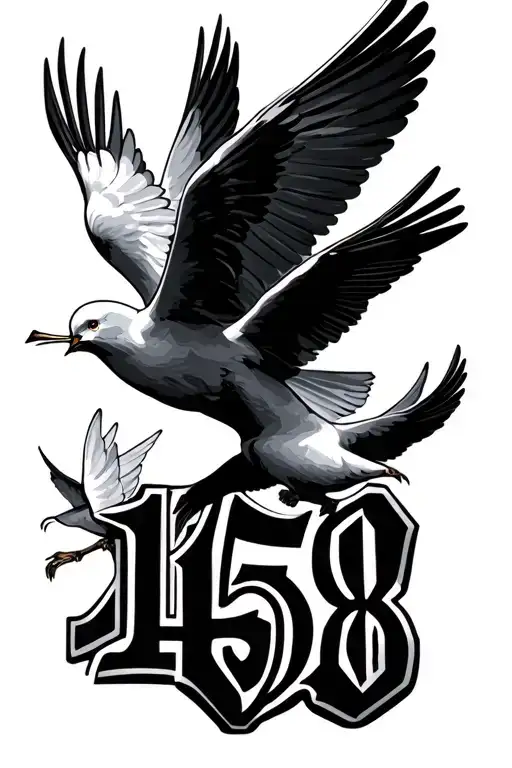 I Want 10-4-58 In Roman Numerals With Doves Around It