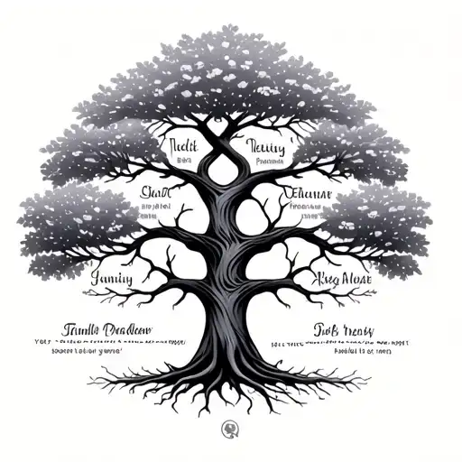 Create A Stylized Family Tree With Each Name Branching Out From The Trunk