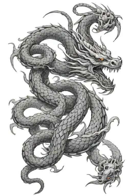 Long Snake Like Dragon With Tellions