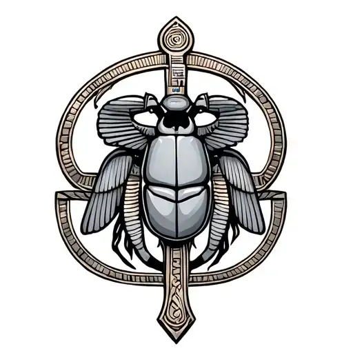Egyptian Ankh With Scarab