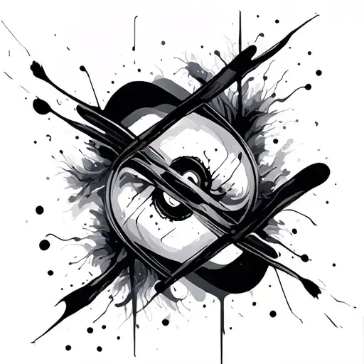 Abstract Stains And Lines Connecting Different