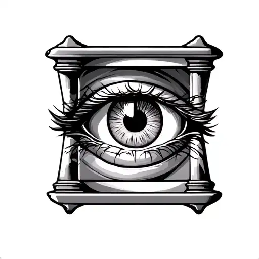 Hourglass With An Eye Inside Roman Colosseum